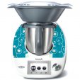 Stickers Thermomix TM 5 Liseret sur fond turquoise 