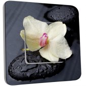 Interrupteur Décoré Simple Pierres Orchidé 10