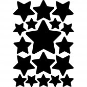 Kit 18 stickers étoiles