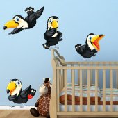 Autocollant Stickers mural enfant oiseau toucan