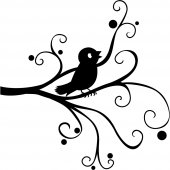 Stickers branche oiseau
