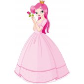 Stickers princesse avec rose