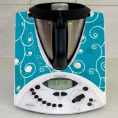 Stickers Thermomix TM31 Liseret sur fond turquoise 